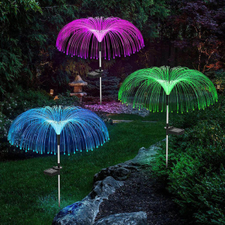 Medúza - Sada 2ks solárnych záhradných lámp RGB 6LED 80cm