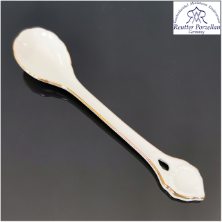 Reutterr Porzelan - Porcelánová dezertná lyžička sao zlatým lemovaním 14cm