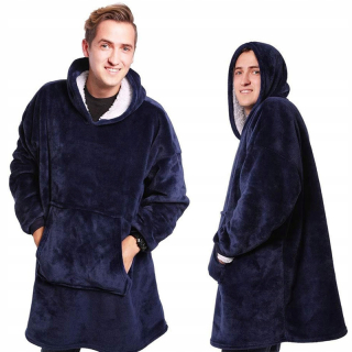 Teplá bunda XXL Oversize unisex tmavomodrá