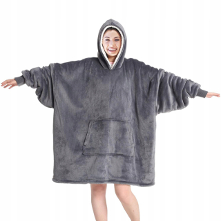Teplá bunda XXL Oversize unisex sivá