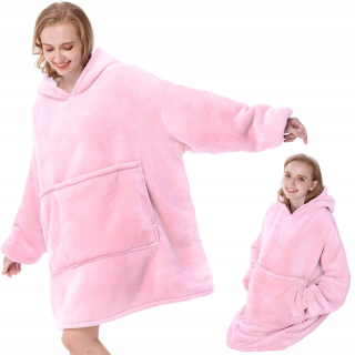Teplá bunda XXL Oversize svetloružová