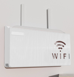 Nástenný stojan na router biely