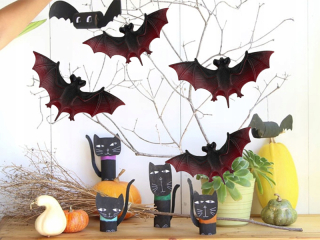 Halloweenska dekorácia Netopiere 4ks