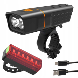Sada zadné a predné svetlo na bicykel LED USB BL-T3206
