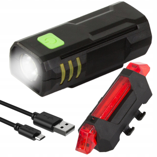 Sada zadné a predné svetlo na bicykel LED USB QX-1198