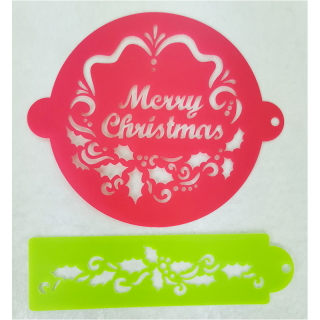 Merry Christmas - Šablóna na dekoráciu torty a koláčov