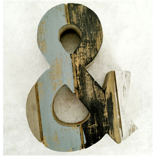 Dekoračný drevený znak "&" 15cm