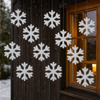 Súprava 12 ks vianočných penových vločiek – 12,5 cm