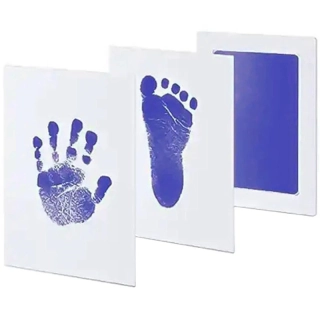 Sada na odtlačok ruky alebo nohy dieťaťa modrá 12 × 8 cm