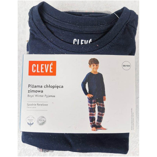 CLEVÉ - Pyžamo zimné chlapčenské modré 98/104 