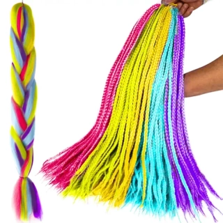 Syntetické vlasy - Vrkoč dúhový 60cm