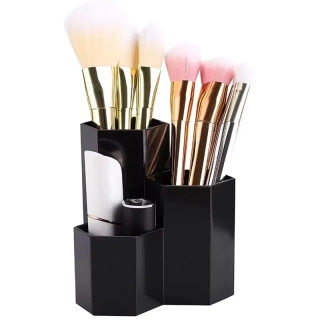Stojan na kozmetické štetce a makeup čierny