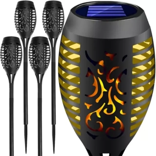 Solárne záhradné LED lampy pochodne 4ks