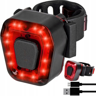 Zadné 14LED svetlo na bicykel USB