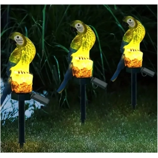Záhradná solárna lampa Papagáj 13cm