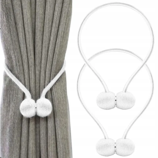 Ozdobná spona na záves 45cm (2ks) biela
