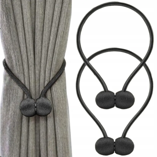 Ozdobná spona na záves 45cm (2ks) čierna
