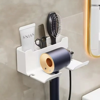 Nástenný držiak na fén biely
