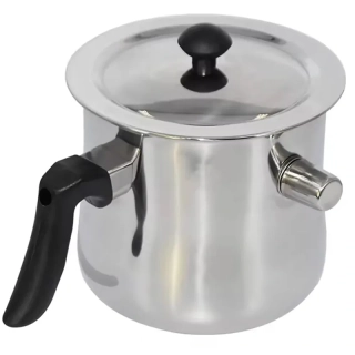 Kovový hrnček na varenie mlieka pískajúci 1,5L