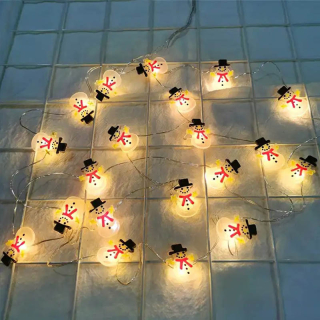 Vianočná 20 LED girlanda Snehuliaci 2m