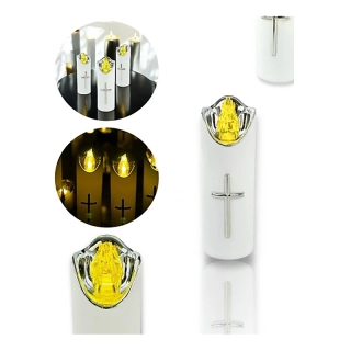 Sviečka s krížom LED na batérie 15 cm