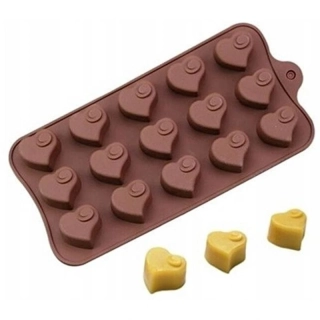 Silikónová forma na 15ks čokoládových srdiečok a kociek ľadu 19x10cm