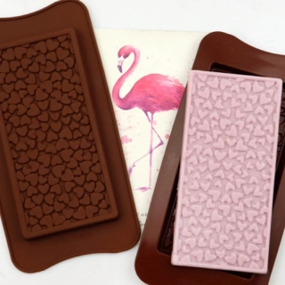Silikónová forma na čokoládové srdiečka a kocky ľadu 21x10cm
