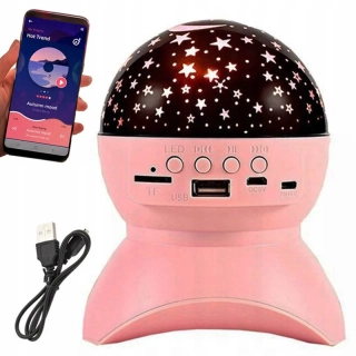 Nočná lampa s projektorom ružová