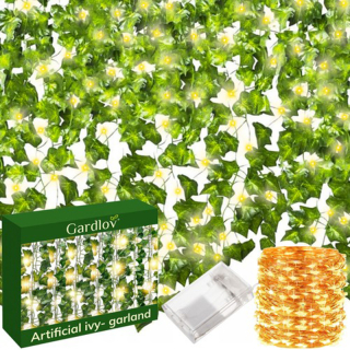 Umelý brečtan s LED osvetlením 12 x 2m