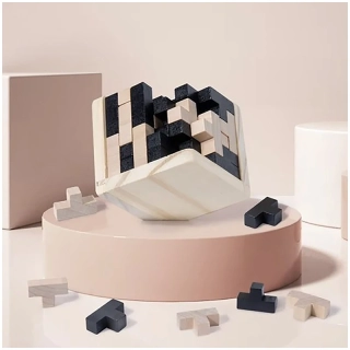 Puzzle drevené - Kocka hlavolam 