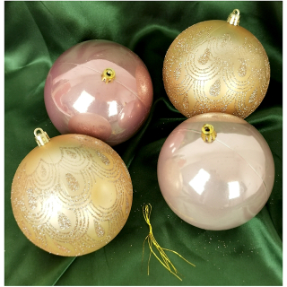 Vianočné gule XL 9,5cm - 4ks   