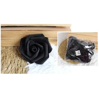 Kvet penový - Ruža čierna - hlava 6,5cm : 25ks