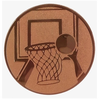 Basketbal : Emblém - Nálepka na trofej Ø 25 mm bronzová