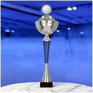 Pohár modro-strieborný s vrchnákom - 37,5 cm