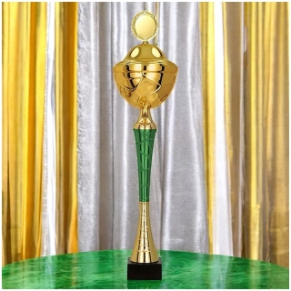 Pohár zlato-zelený s pokrývkou - 36,5 cm
