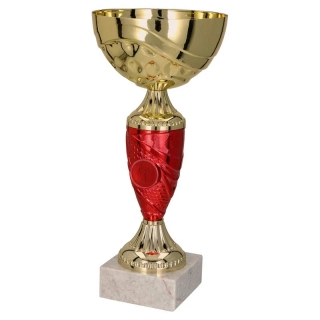 Santica - Pohár zlatý s červeným elementom - 22 cm 