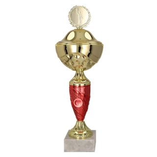 Santica - Pohár zlatý s červeným elementom a pokrývkou - 30 cm 