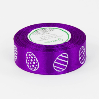 Stuha saténová Veľká noc - 23 m x 2,5 cm : fialová