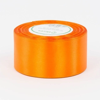 Stuha saténová - 32,9m(36 yardov) x 5 cm : oranžová/intenzívna