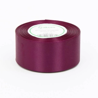 Stuha saténová - 32,9m(36 yardov) x 5 cm : fialová/vínová burgundy