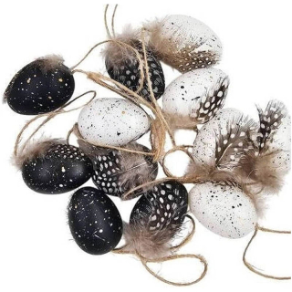 Veľkonočné vajíčka s pierkom 8cm - 4ks