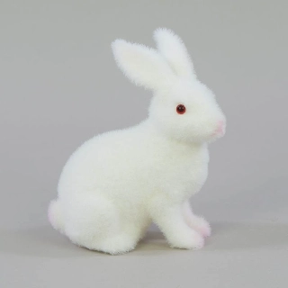 Veľkonočný flísový zajačik sediaci 13,5cm - biely