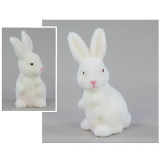 Veľkonočný flísový zajačik stojaci 19cm - biely