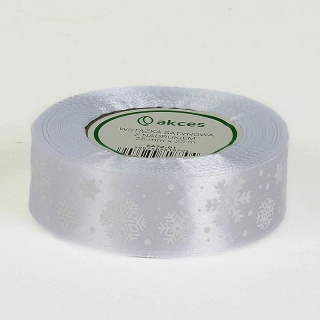 Stuha saténová - 23 m x 2,5 cm : biela