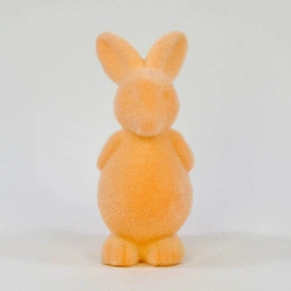 Veľkonočný zajačik flokovaný 12cm - peach