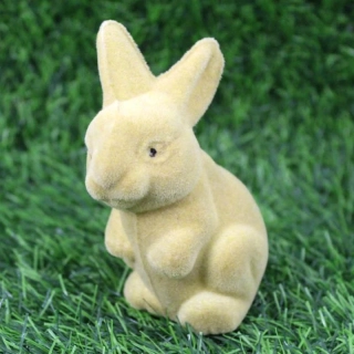 Veľkonočný flísový zajačik stojaci 10cm - horčicový