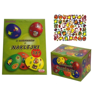 Nálepky a farby na veľkonočné vajíčka - 58 + 5 ks