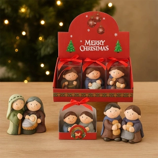 Mini Betlehem – vianočná dekorácia: 8 x 4,5 x 8 cm 