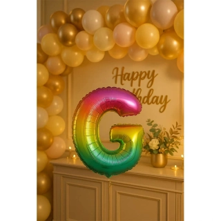 Nafukovací balón 86cm písmeno "G": dúhový