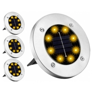 Záhradné solárne lampy 8 LED 4ks